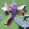 Zahradní solární ptáček - pohyblivá dekorace - fialový