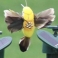 Garten Solar Vogel - bewegende Dekoration - gelb